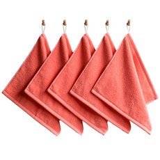 Towelist 掛繩毛巾 65g 40支棉紗, 珊瑚粉, 5條