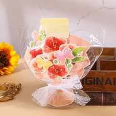 李老師市集 DIY 花束卡片製作套組, 1套, 紅色