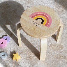 ACACIA 兒童木製印花圓椅, 自然色