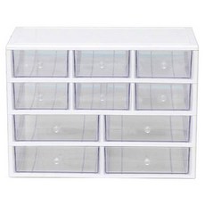 HARAKOREA 10格抽屜多功能收納盒 4DW-10, 4層, 白色