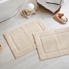Modern House WOW 方形浴室地墊 2入組, 奶油色