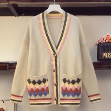 데이먼 깔끔한 다이아무늬 임산부 니트 가디건 YMG005