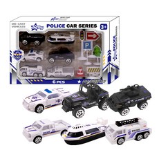 Big Toy 警察迷你車6件組, 混合色