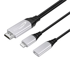 Anyport Type C-HDMI PD MHL傳輸線 AP-MW4KPDC, 2m, 混色, 1條