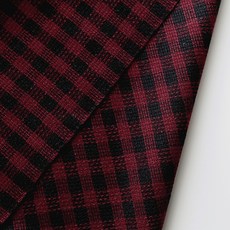 Cheonpam 大幅 10支 Simon 紅色格紋布料 972, 紅色 + 黑色, 1個