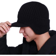 Distiff 冬季防寒運動耳罩毛線帽, 帽簷黑色刷毛, 1個