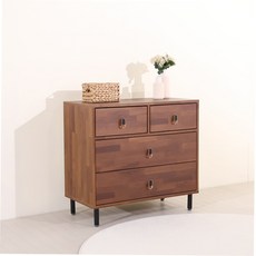 가구의정석 루덴 3단 서랍장 방문설치, 멀바우, 4개