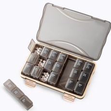 蕉蕉購物 便攜大容量一周藥盒 21格, 1組