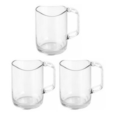 Market A 透明漱口杯, 把手白色, 3個