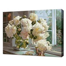 Ecosol 自助油畫 28色風景畫 DIY名畫繪製 40 x 50公分, 盛開的阿提米絲