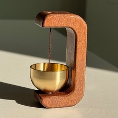 리드홈 액운방지 출입문 현관문 풍경종 문종 자석 미니 도어벨, 브라운