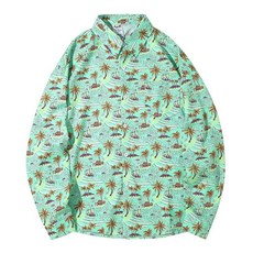 마켓A 남성용 야자수 복고 스트릿 셔츠