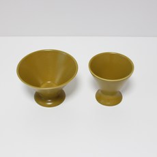 月鹽手工陶瓷霧面甜點碗 2件組, 1套, 02黃綠