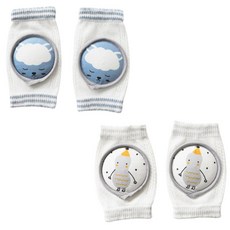 JOY MULTI 兒童造型網眼護膝, 綿羊款(藍色)+雪人款(灰色), 2組