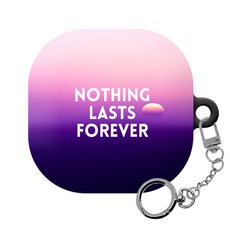 몬드몬드 포인트 퍼플 갤럭시 버즈프로 / 버즈라이브 하드 케이스 + 키링, Nothing lasts forever(케이스), 1개