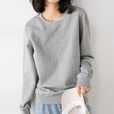 알로데 여성용 코튼 라운드넥 루즈 맨투맨