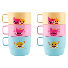 伊祖姆 Pinkfong 兒童把手杯3入組, 2組, 230ml, 粉色+黃色+薄荷綠