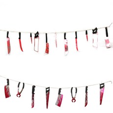 PARTYSHOW 萬聖節刀子拉旗 小+大組合, 單一顏色, 1套