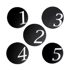 咖啡廳風格防滑不鏽鋼數字杯墊 1 + 2 + 3 + 4 + 5 套組, 混合色