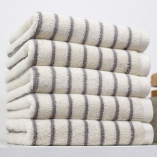 SOFT TOUCH 先染現代條紋飯店毛巾 40支精梳棉 200g, 淺灰色, 5個