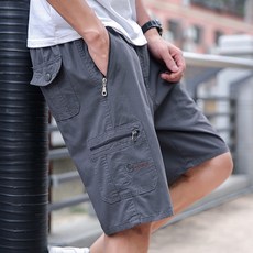 男款 Market A 拉鍊口袋鬆緊短褲