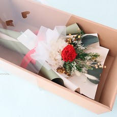 MORIANN Love You 康乃馨鮮花永生花花束盒, 紅色