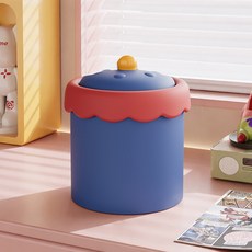더자카 브라이트 컬러 데스크 미니 휴지통, 블루