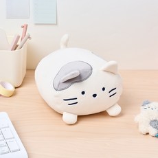 BUTTERSHOP Modern House Butter Shop 迷你圓滾滾牛奶貓抱枕, 白色