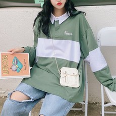 카라 라펠 긴팔 오버핏 임산부 상의