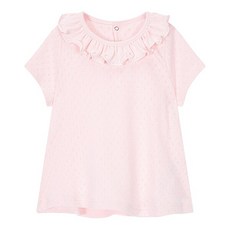 PETIT BATEAU 小帆船 嬰幼兒女嬰荷葉領短袖T恤