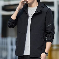 Elsso 男款Homme戶外春秋季可拆卸連帽防風防水風衣外套