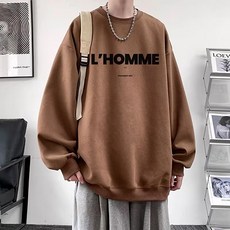 Goodif 男士Le Homme保暖寬鬆版大學T運動衫長袖T恤