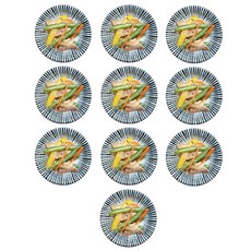 五體舒展柳枝小菜碟碗前碟菜盤 13.5cm, 混色, 10個