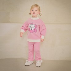 mollimelli 女童迪士尼瑪麗貓愛心喇叭褲上下套裝