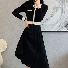 LUNA GIRL 下身針織連身裙, 黑色