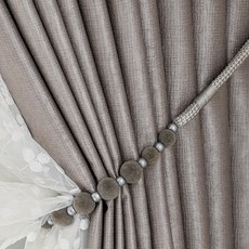 GINNA SONG 球繩窗簾綁帶, 2個, 灰色