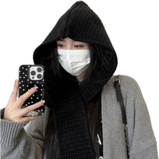 Glo-us 冬季巴拉克拉瓦頭套, 黑色, 1個
