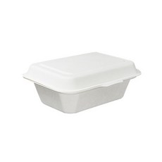 紙漿一次性便當盒 004 白色, 1個, 100入