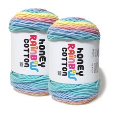 蜂蜜彩虹棉漸層蛋糕線, 529 天黃色, 2入