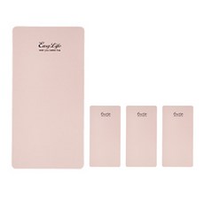 깔끔한 인조 가죽 식기 테이블 매트 사각 4p, 핑크, 12.5 x 25 cm