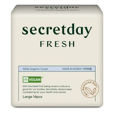 secretday Fresh棉質衛生棉, 14片, 1包, L(29cm)