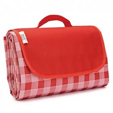 야외 피크닉 갖고다니기 편한 방수 매트, 촘촘한 빨간격자