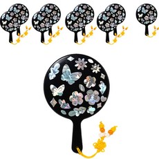 minhwashop 傳統民俗螺鈿貼紙手拿鏡DIY材料包, 10組, 蝴蝶