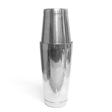 素面不鏽鋼雙罐波士頓雪克杯, 1個, 銀色