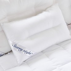 Starry night 雙層超細纖維迷你頸枕棉 2p, 白色的