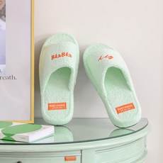 Mix&Match 露趾毛巾布室內鞋 家居室內拖鞋 拖鞋, 薄荷綠, 1個