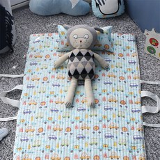 PACO HOME Amante Broom Broom莫代爾幼兒午睡墊, 藍色