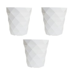 BFA 菱格紋塑膠花盆 3入, 白色, 3個