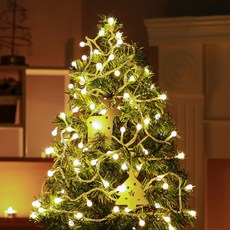 Dometopia 含電源插孔 可連接 透明線 暖色 精靈燈泡 100燈 5m, 1個, 混色