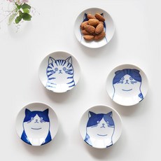 NICOTT Cutie Neko 迷你碟子套組 8cm, 5個盤子, 混色, 1套